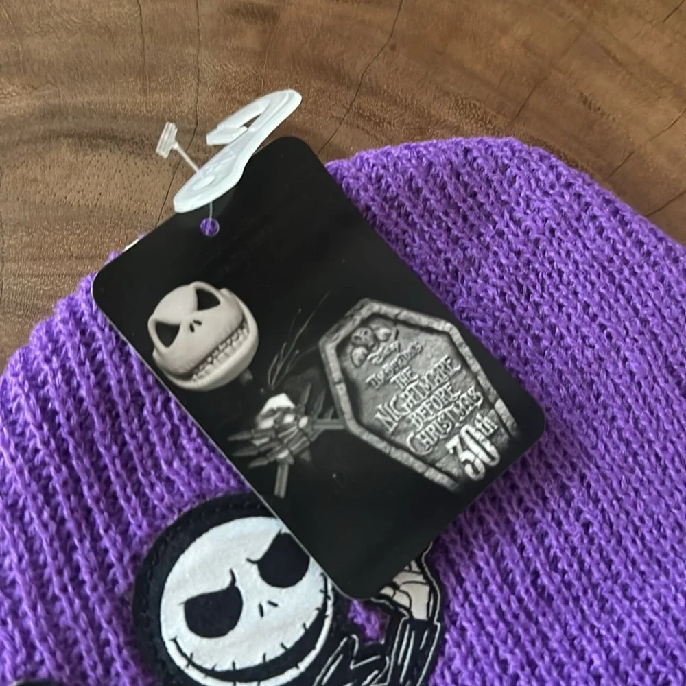 Bioworld Nightmare Before Christmas Jack Skellington Pumpkin King Purple Beanie